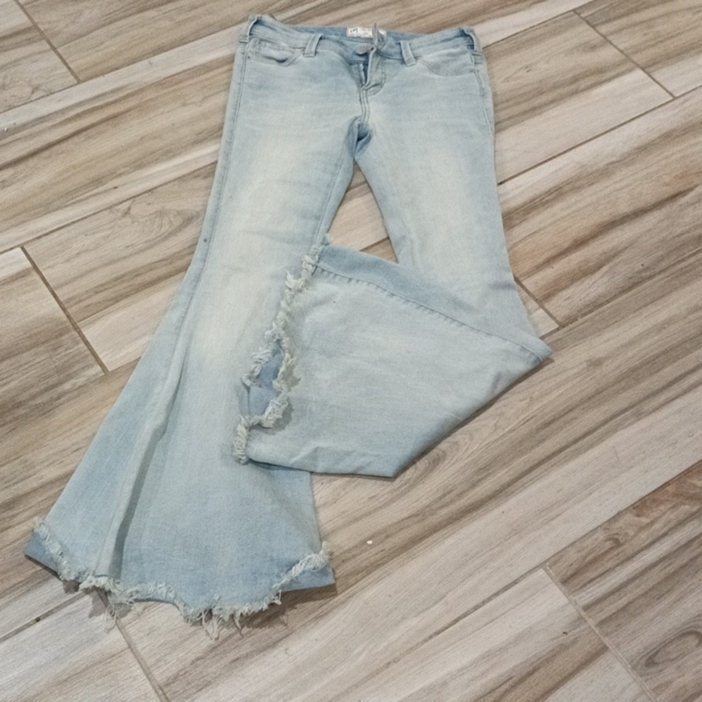 Free People Sky Blue Wide Leg Jeans